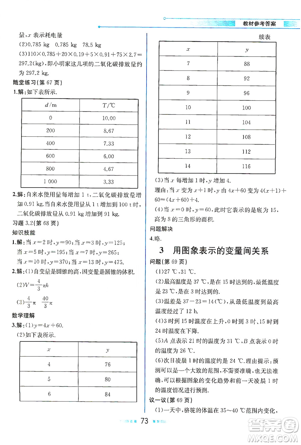 現(xiàn)代教育出版社2021教材解讀數(shù)學(xué)七年級(jí)下冊(cè)BS北師大版答案