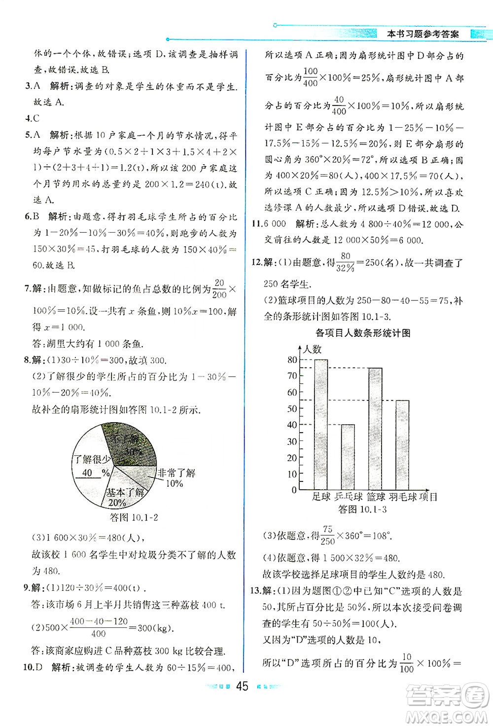 人民教育出版社2021教材解讀數(shù)學(xué)七年級(jí)下冊(cè)人教版答案