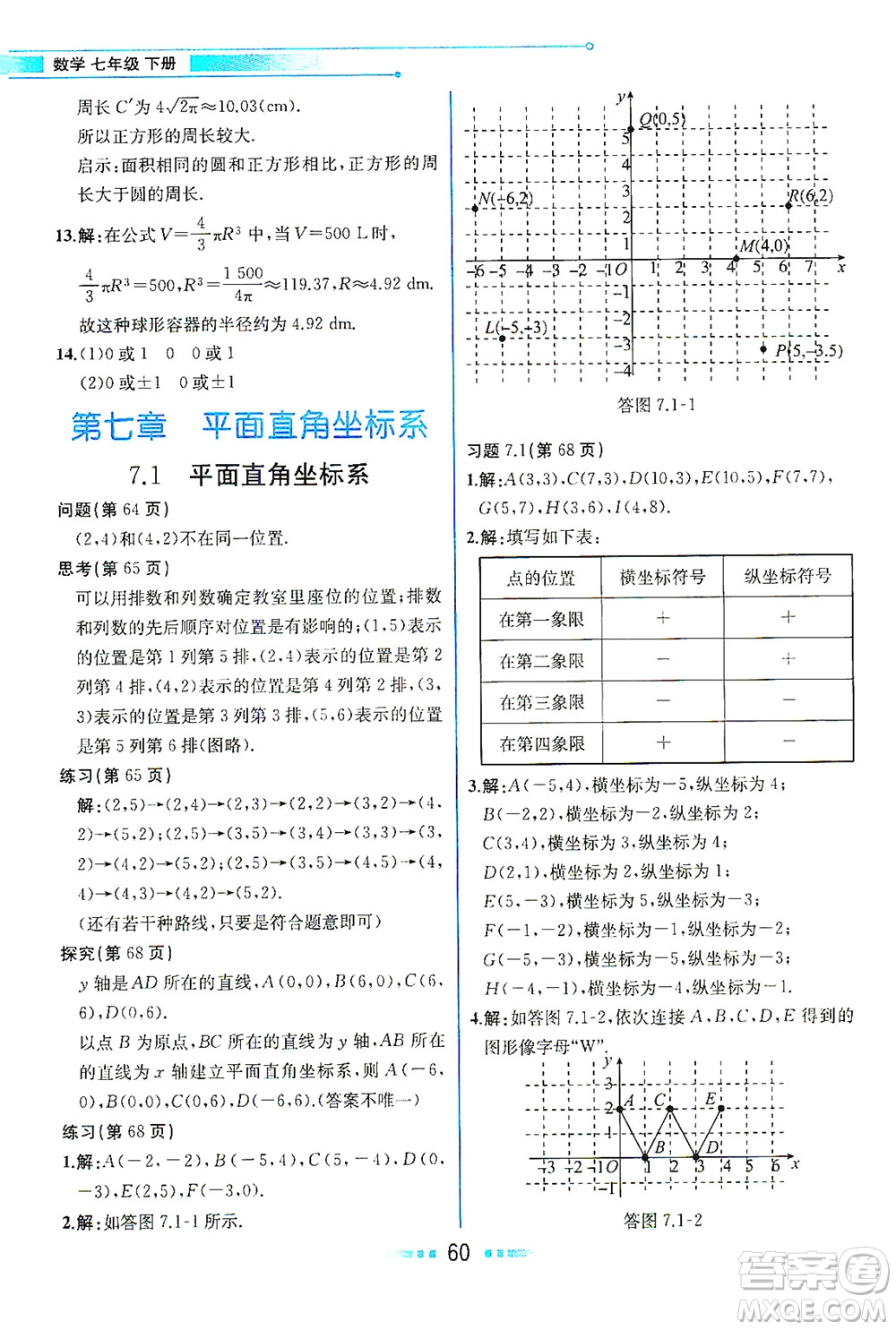 人民教育出版社2021教材解讀數(shù)學(xué)七年級(jí)下冊(cè)人教版答案