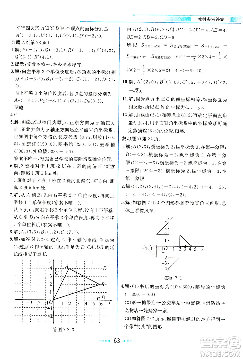 人民教育出版社2021教材解讀數(shù)學(xué)七年級(jí)下冊(cè)人教版答案