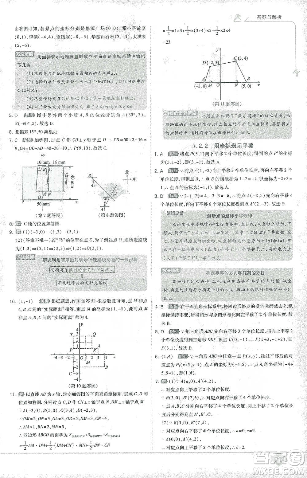 開明出版社2021少年班初中數(shù)學(xué)七年級下冊人教版參考答案