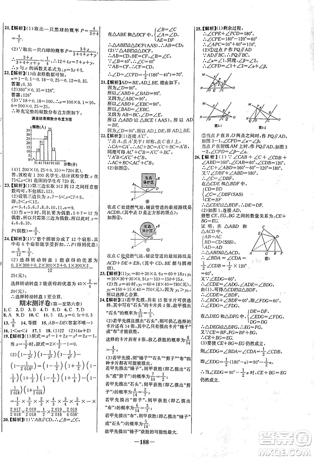 延邊大學(xué)出版社2021世紀(jì)金榜百練百勝數(shù)學(xué)七年級(jí)下冊(cè)BS北師大版答案