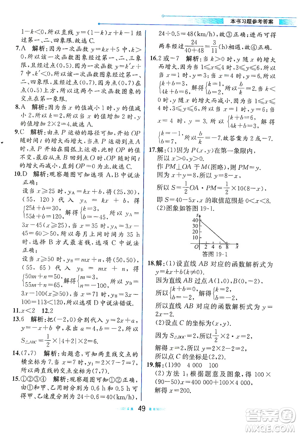 人民教育出版社2021教材解讀數學八年級下冊人教版答案