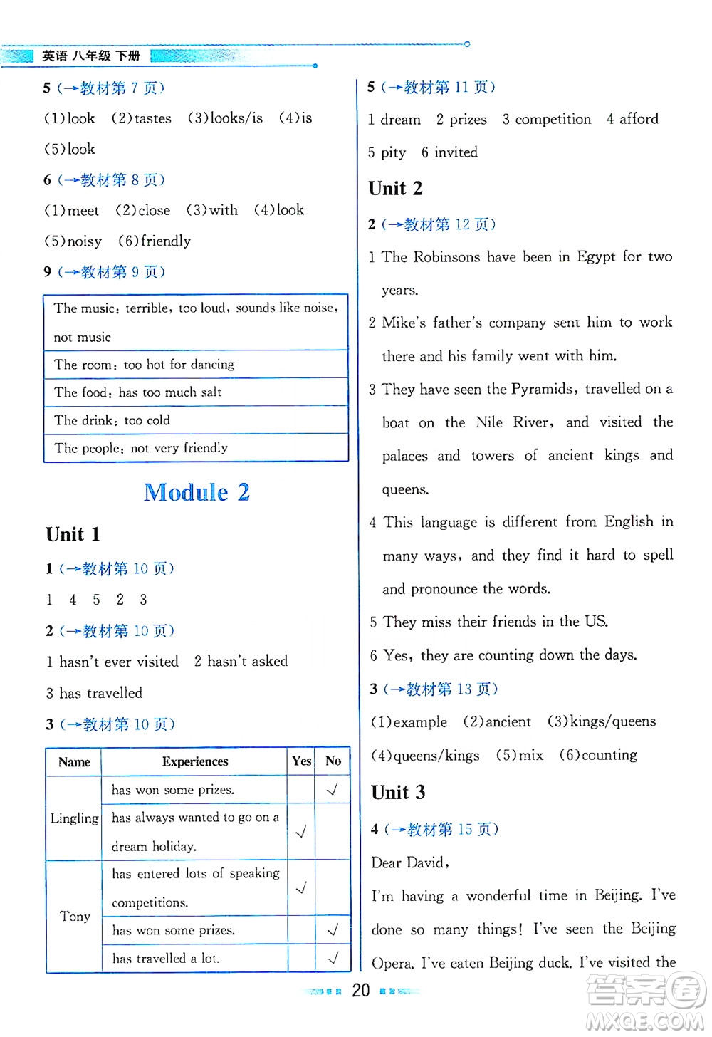 現(xiàn)代教育出版社2021教材解讀英語八年級(jí)下冊(cè)WY外研版答案