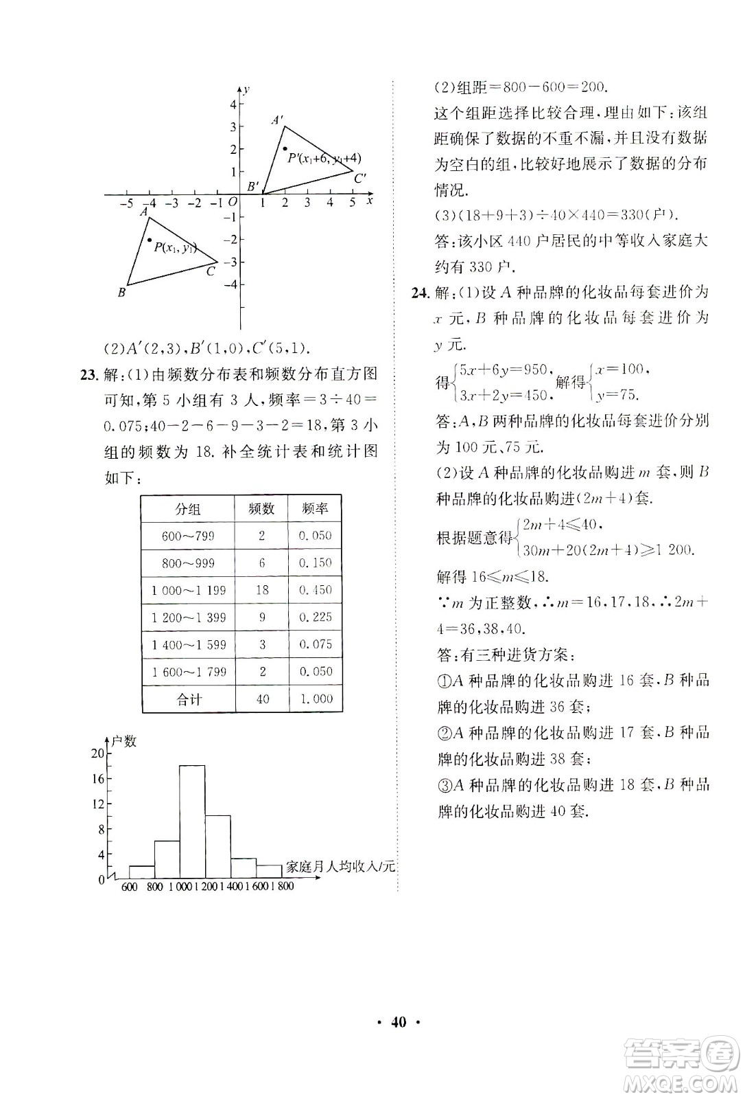 山東畫報(bào)出版社2021一課三練單元測(cè)試數(shù)學(xué)七年級(jí)下冊(cè)人教版答案