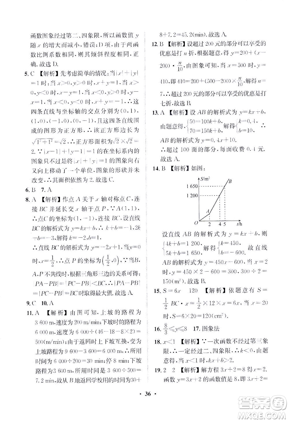 山東畫報出版社2021一課三練單元測試數(shù)學(xué)八年級下冊人教版答案