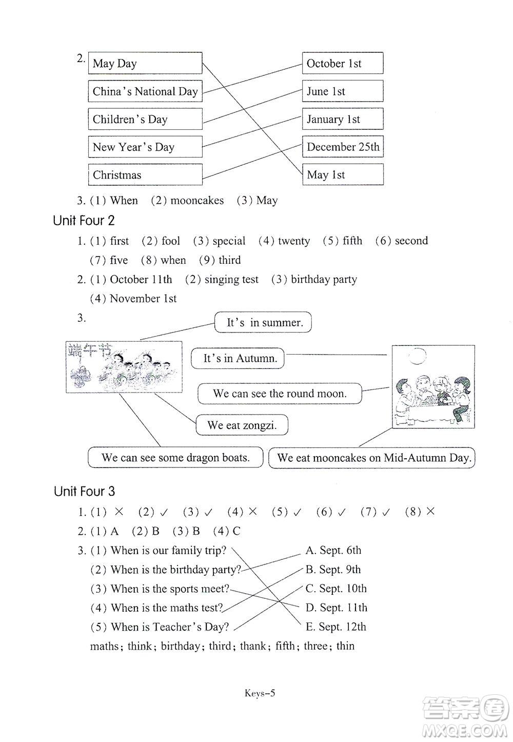 浙江少年兒童出版社2021每課一練五年級(jí)下冊(cè)小學(xué)英語(yǔ)R人教版答案