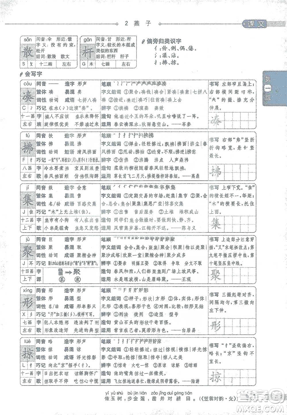 陜西人民教育出版社2021小學(xué)教材全解三年級(jí)語(yǔ)文下冊(cè)人教版參考答案