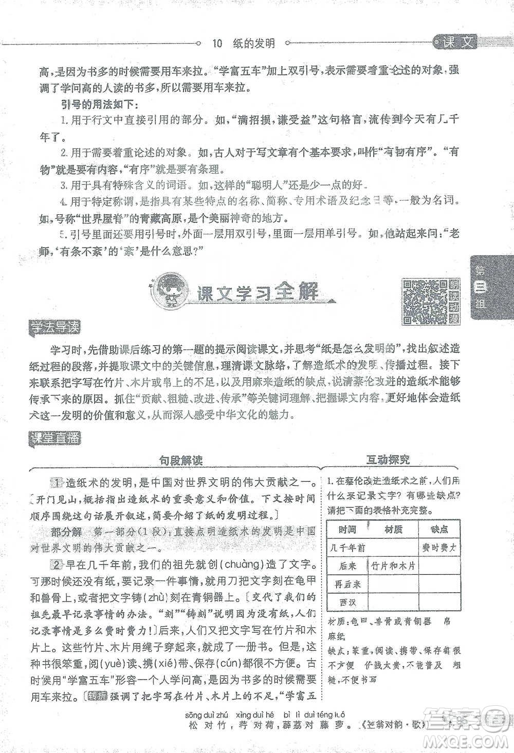 陜西人民教育出版社2021小學(xué)教材全解三年級(jí)語(yǔ)文下冊(cè)人教版參考答案