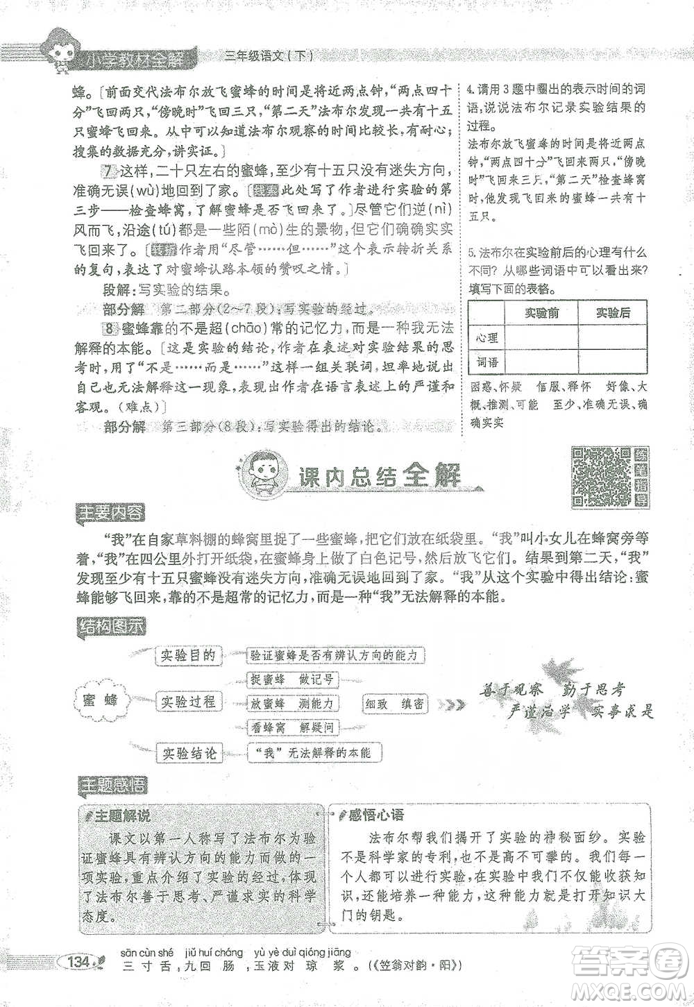 陜西人民教育出版社2021小學(xué)教材全解三年級(jí)語(yǔ)文下冊(cè)人教版參考答案