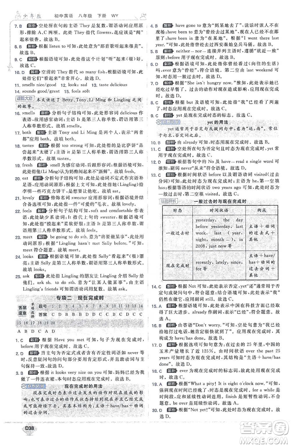 開(kāi)明出版社2021少年班初中英語(yǔ)八年級(jí)下冊(cè)外研版參考答案