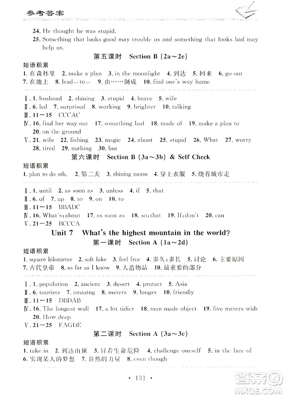 廣東經(jīng)濟(jì)出版社2021名校課堂小練習(xí)英語(yǔ)八年級(jí)下冊(cè)R人教版答案