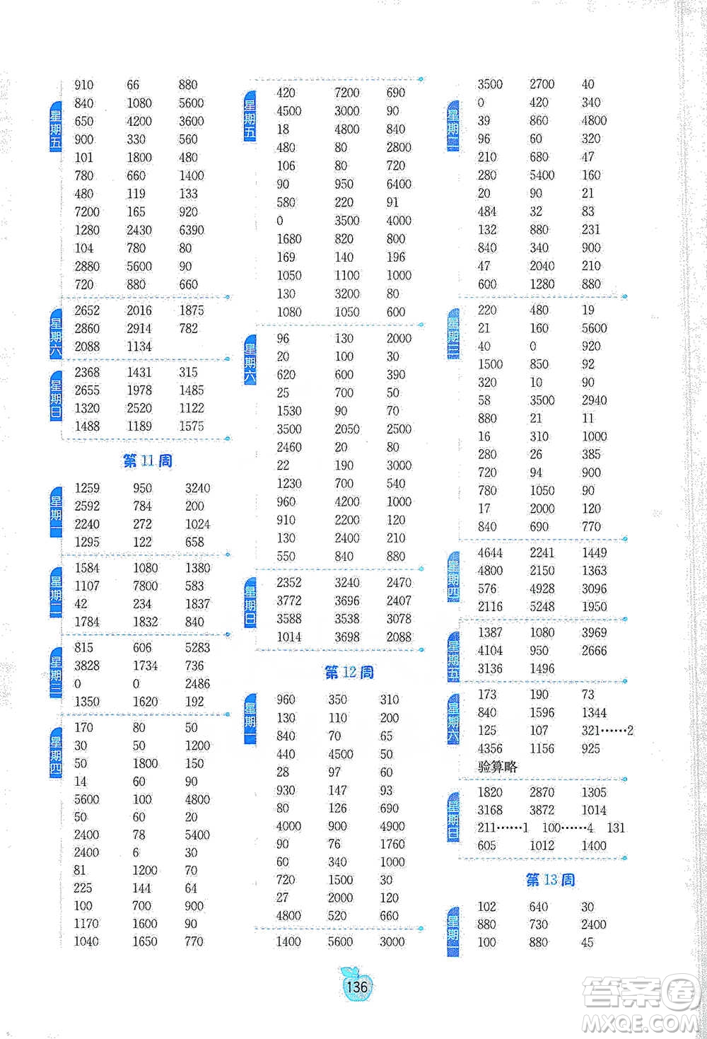 江蘇人民出版社2021小學數學計算高手三年級下冊人教版參考答案