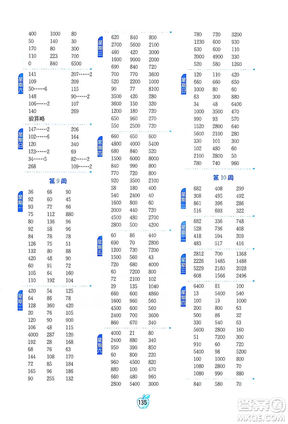 江蘇人民出版社2021小學數學計算高手三年級下冊人教版參考答案