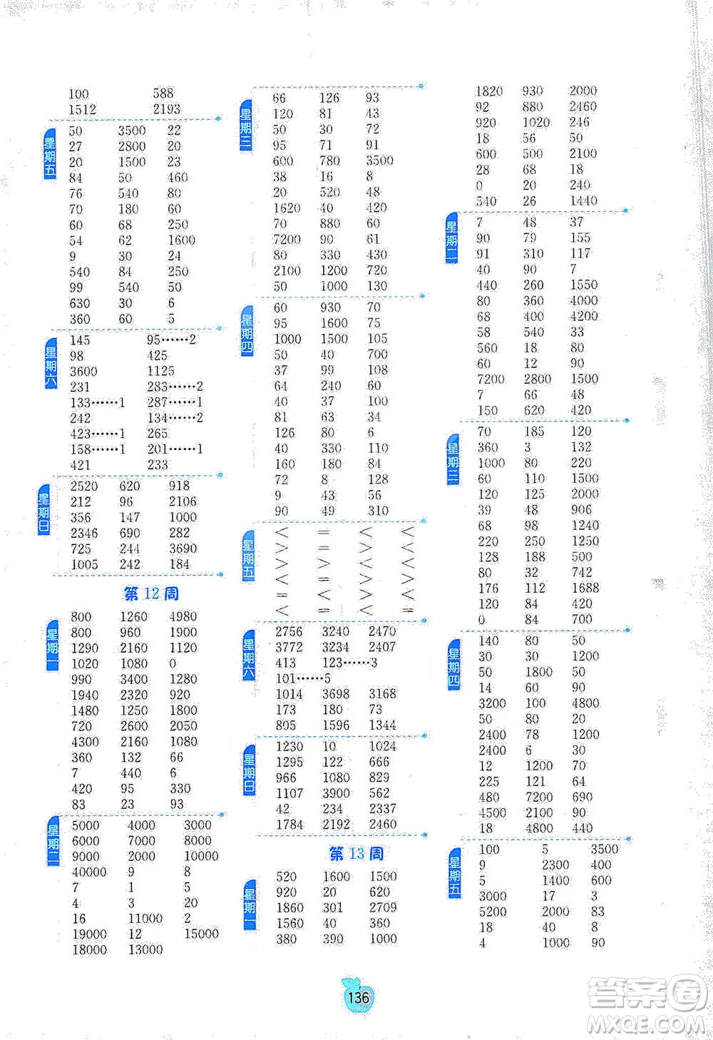 江蘇人民出版社2021小學(xué)數(shù)學(xué)計算高手三年級下冊北師大版參考答案