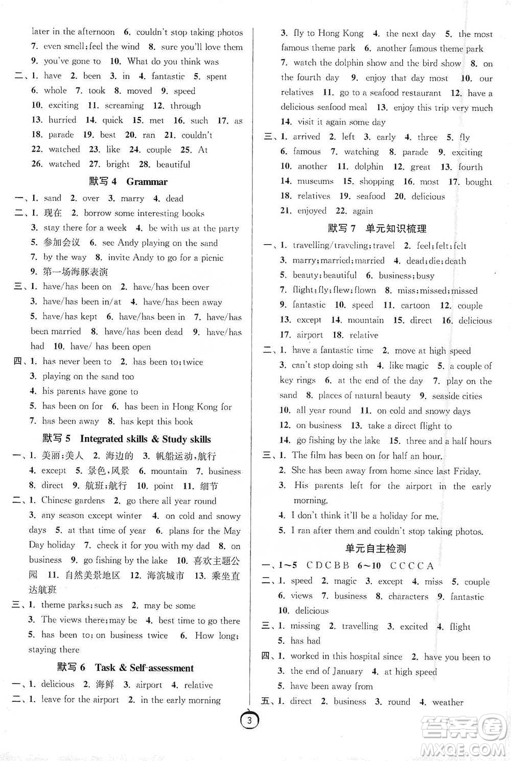 江蘇人民出版社2021初中英語(yǔ)默寫(xiě)高手八年級(jí)下冊(cè)譯林版參考答案