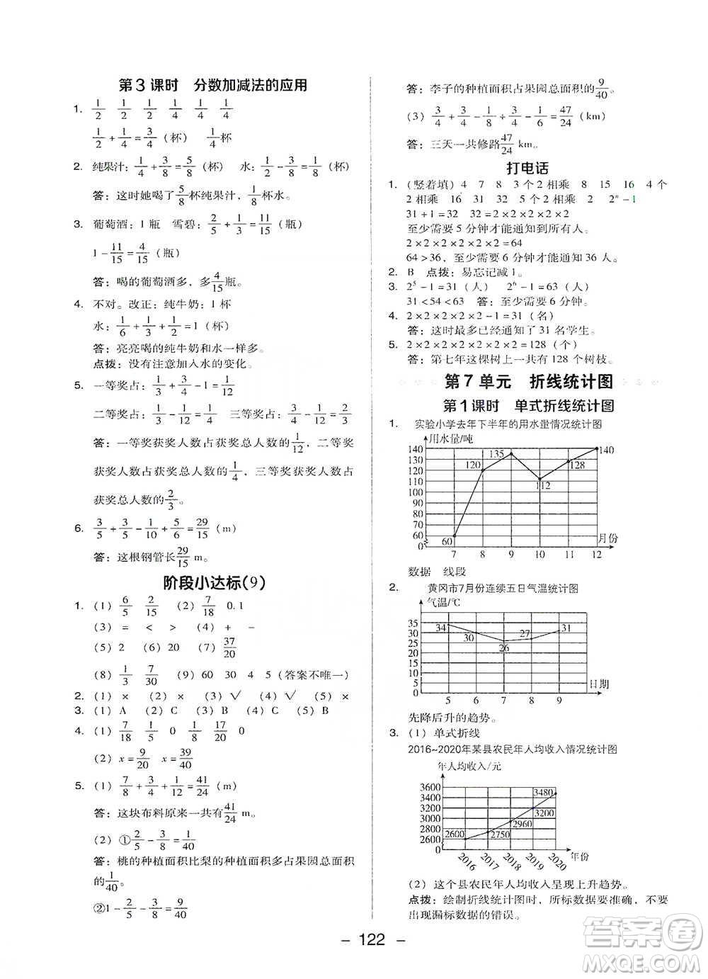 吉林教育出版社2021典中點(diǎn)五年級(jí)下冊(cè)數(shù)學(xué)人教版參考答案