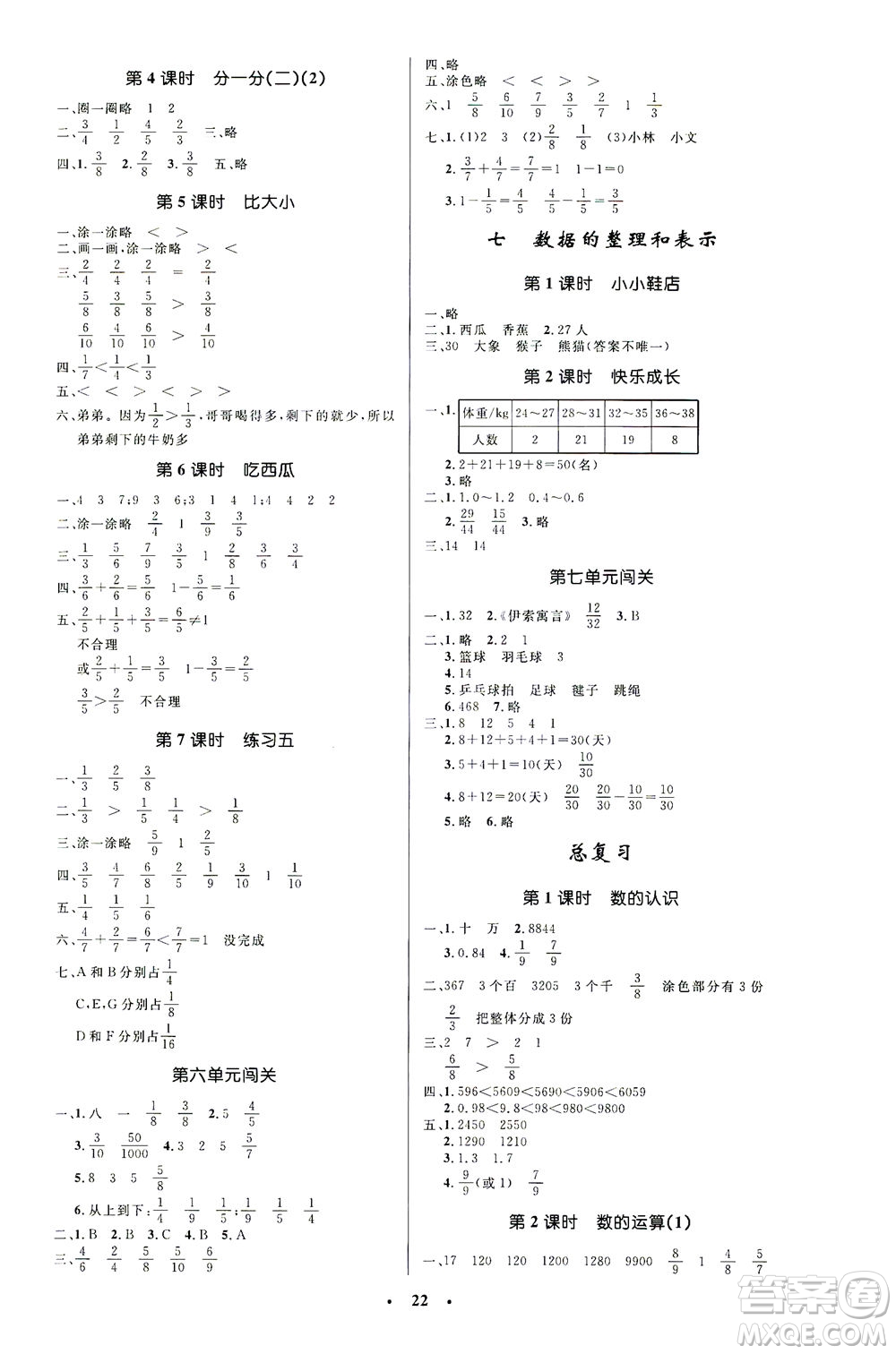 北京師范大學(xué)出版社2021小學(xué)同步測控優(yōu)化設(shè)計三年級數(shù)學(xué)下冊北師大版答案