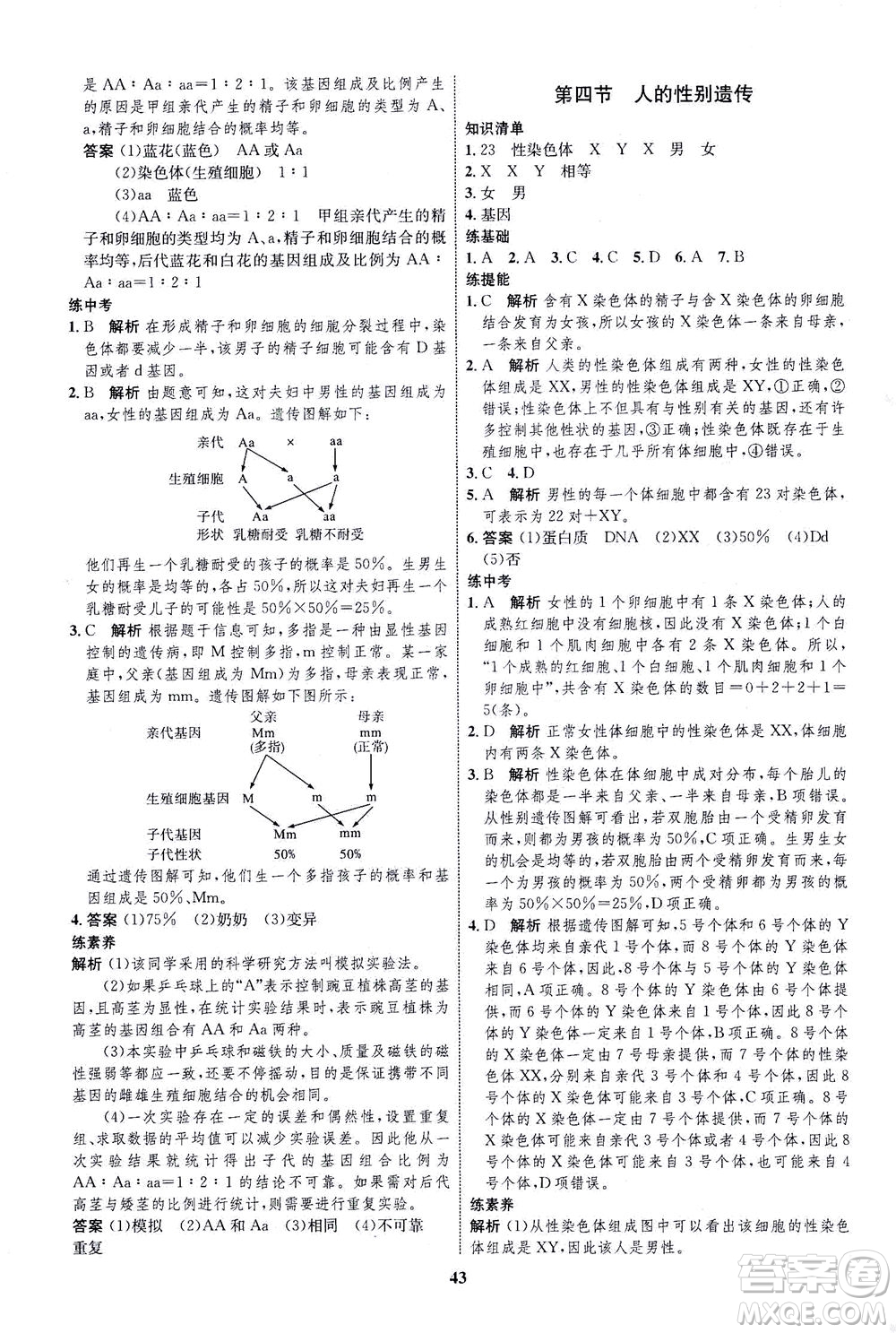 現(xiàn)代教育出版社2021初中同步學(xué)考優(yōu)化設(shè)計八年級生物下冊RJ人教版答案