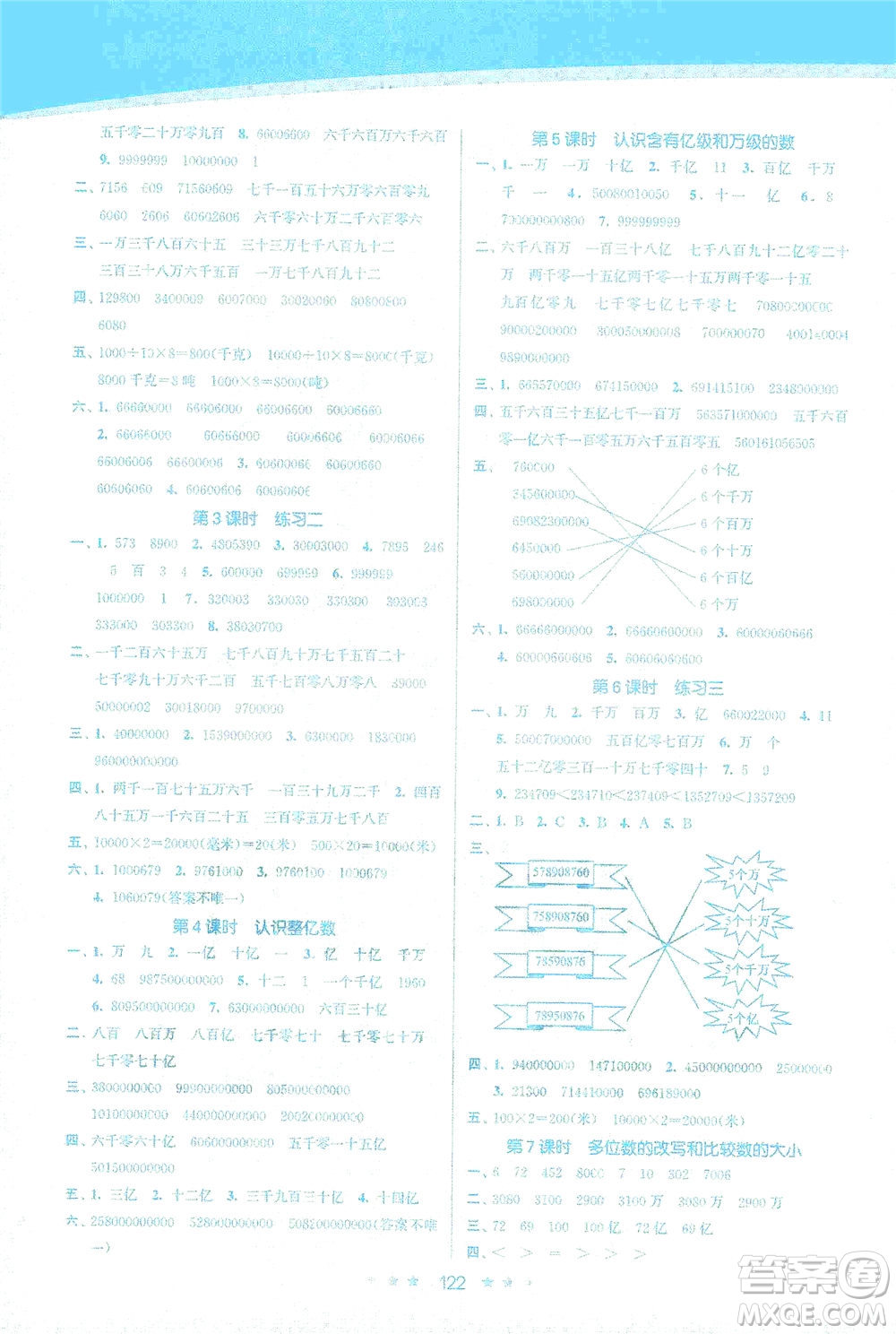 江蘇鳳凰美術(shù)出版社2021創(chuàng)新課時作業(yè)本數(shù)學(xué)四年級下冊江蘇版答案