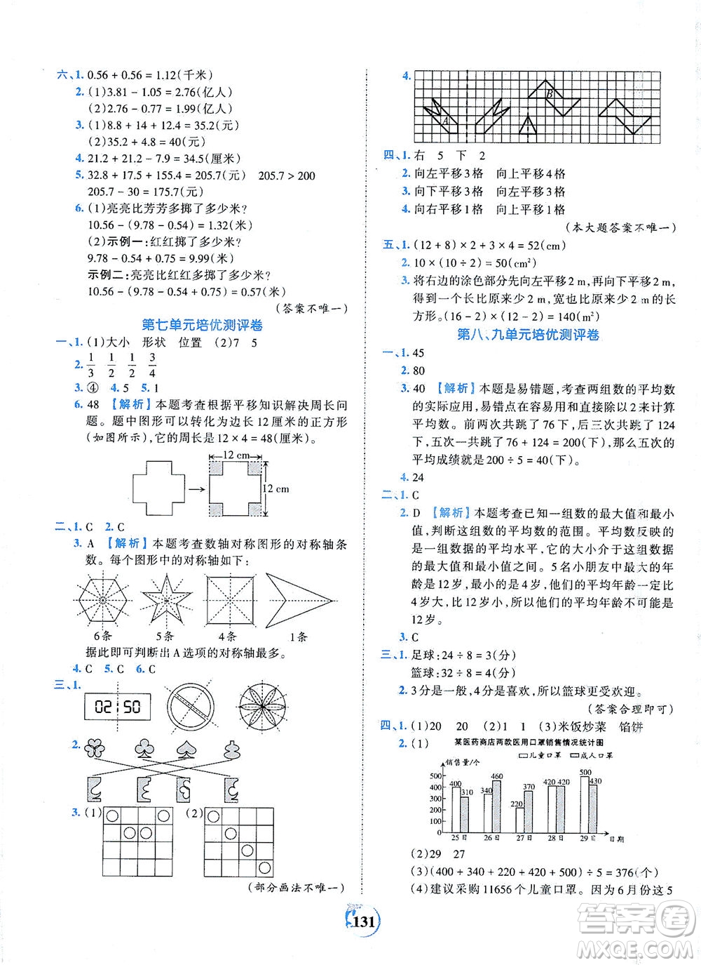 江西人民出版社2021春王朝霞德才兼?zhèn)渥鳂I(yè)創(chuàng)新設(shè)計數(shù)學四年級下冊RJ版人教版答案