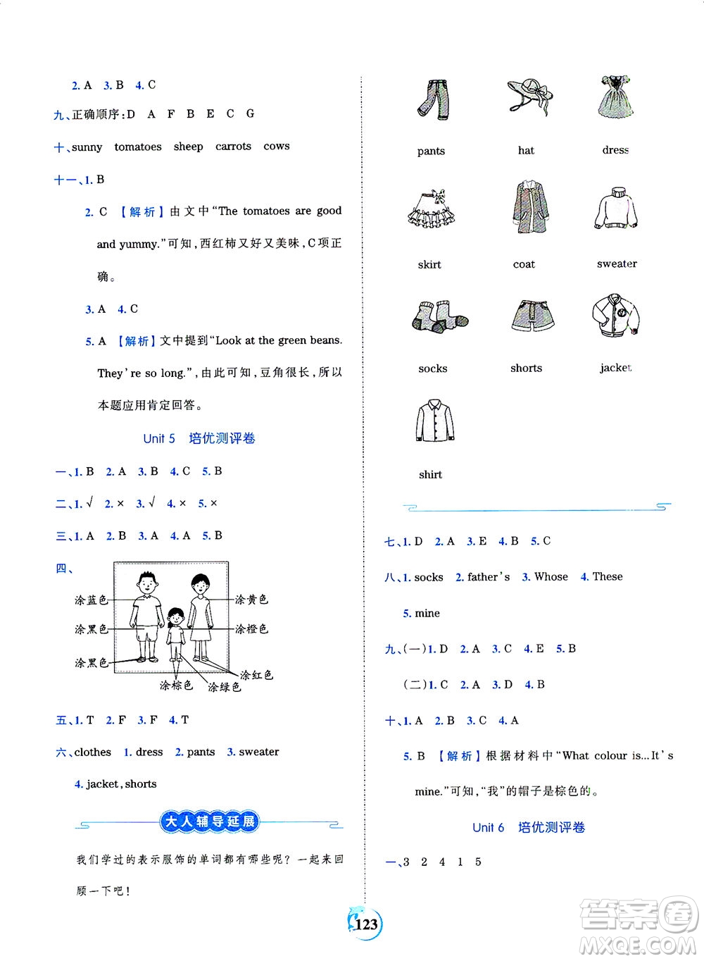 江西人民出版社2021春王朝霞德才兼?zhèn)渥鳂I(yè)創(chuàng)新設計英語四年級下冊PEP版人教版答案