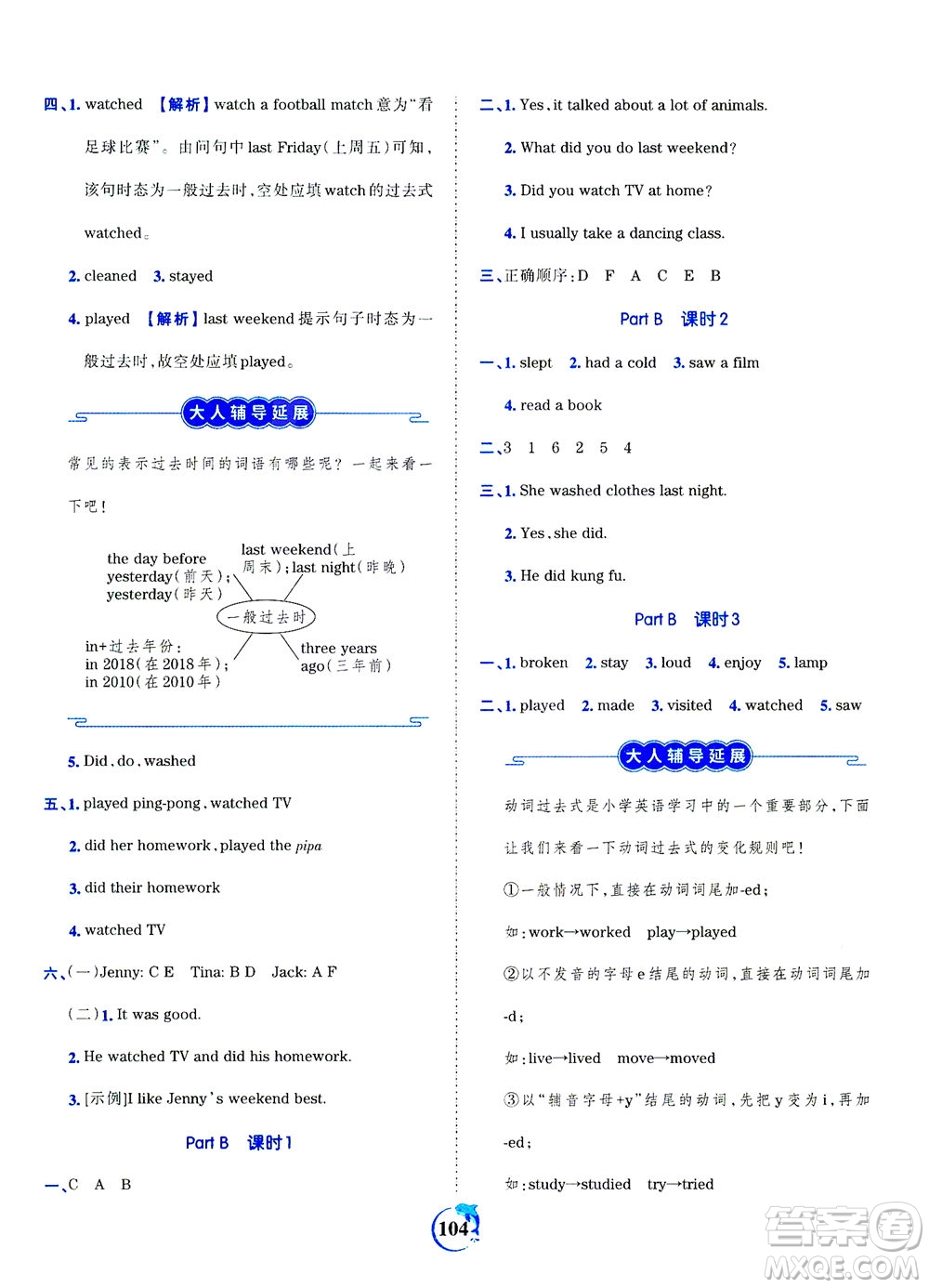 江西人民出版社2021春王朝霞德才兼?zhèn)渥鳂I(yè)創(chuàng)新設(shè)計(jì)英語(yǔ)六年級(jí)下冊(cè)PEP版人教版答案