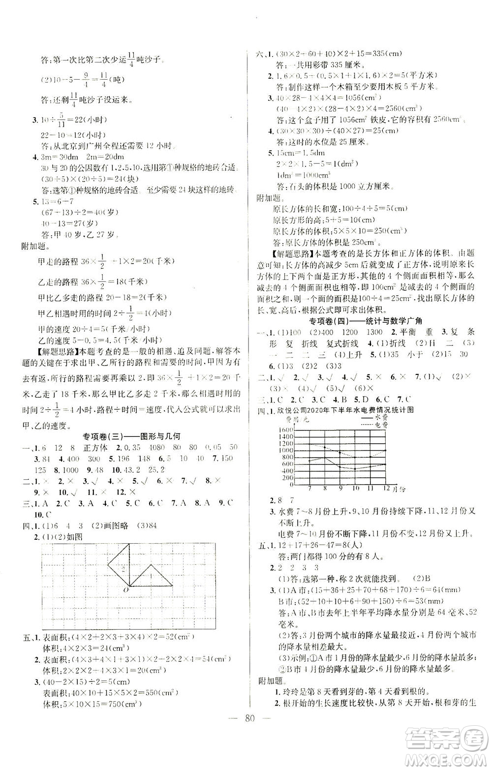 延邊人民出版社2021決勝期末100分數(shù)學五年級下冊人教版答案