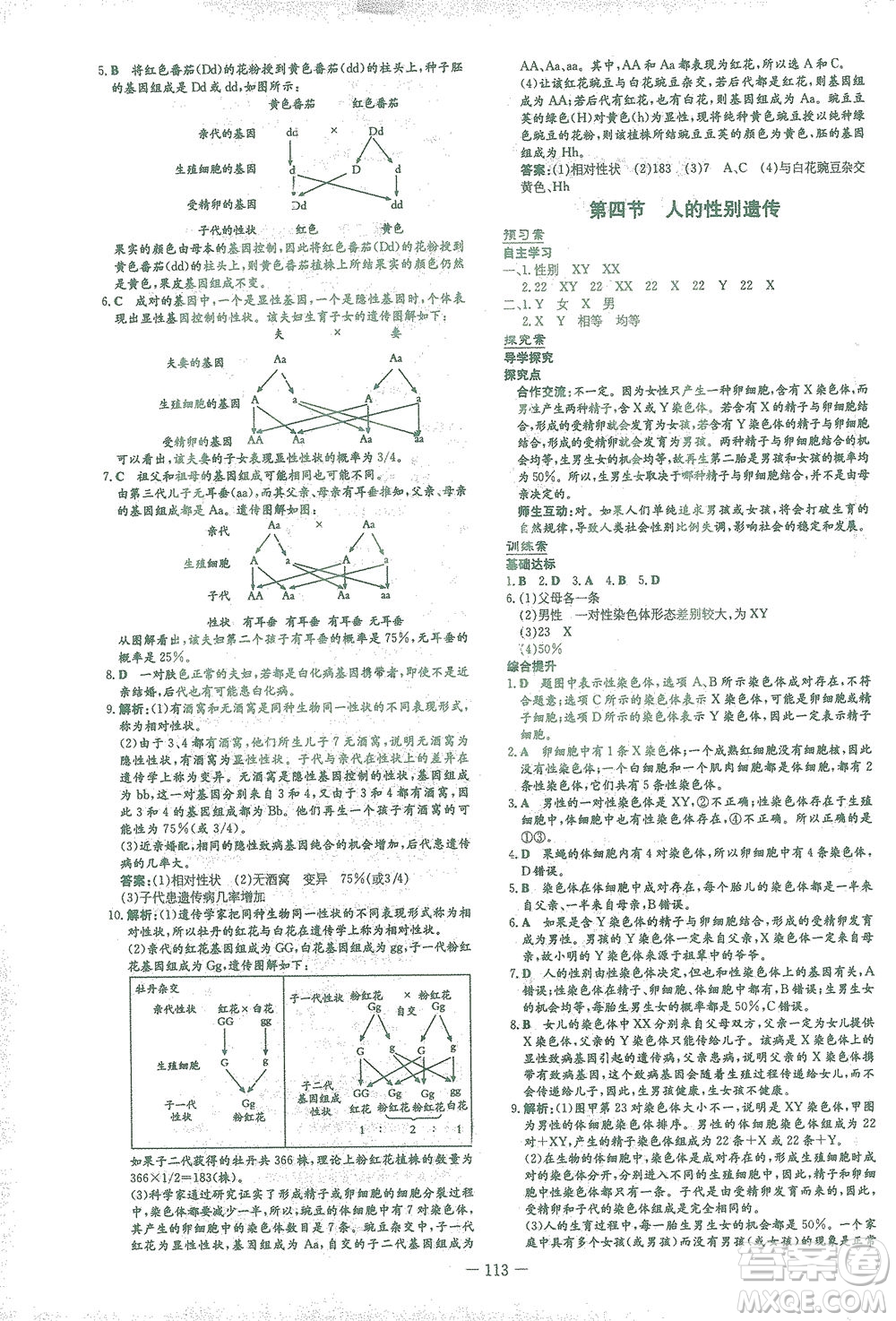 新世紀(jì)出版社2021初中同步學(xué)習(xí)導(dǎo)與練八年級(jí)生物下冊(cè)人教版答案