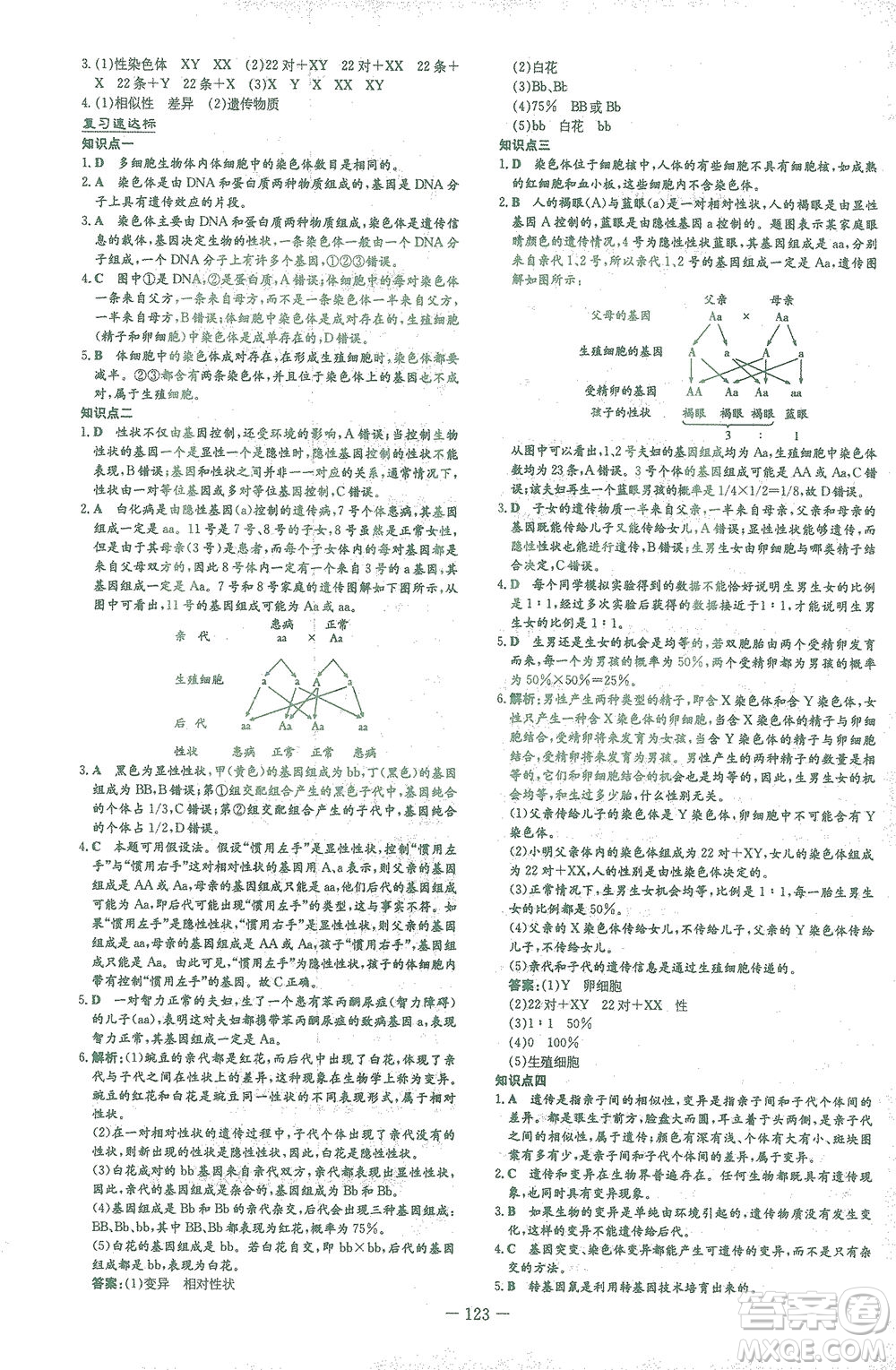 新世紀(jì)出版社2021初中同步學(xué)習(xí)導(dǎo)與練八年級(jí)生物下冊(cè)人教版答案