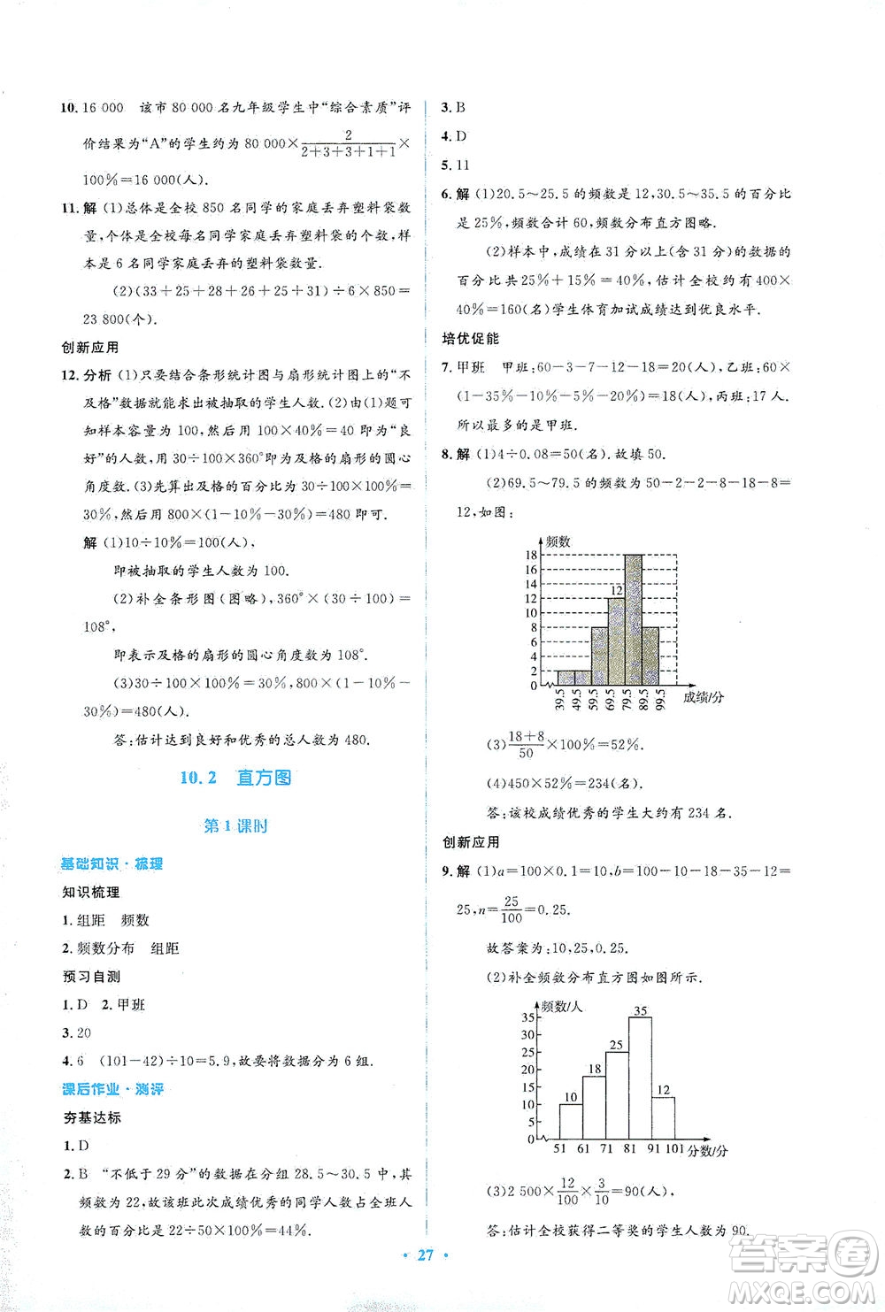 人民教育出版社2021同步解析與測評七年級數(shù)學(xué)下冊人教版答案