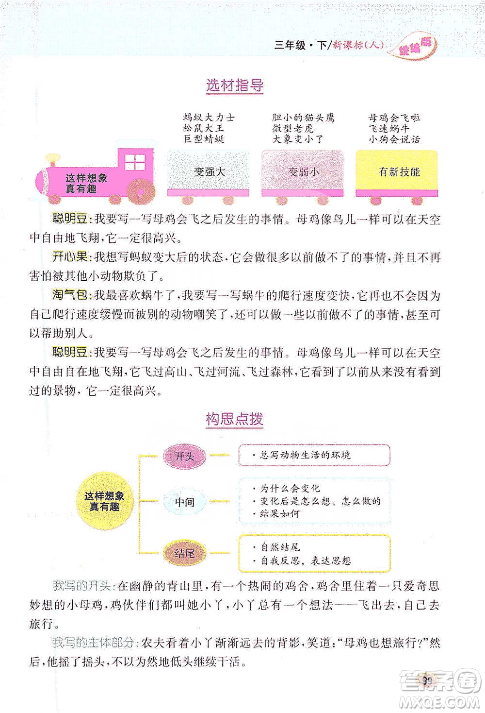 吉林人民出版社2021小學教材完全解讀同步作文三年級下冊語文參考答案