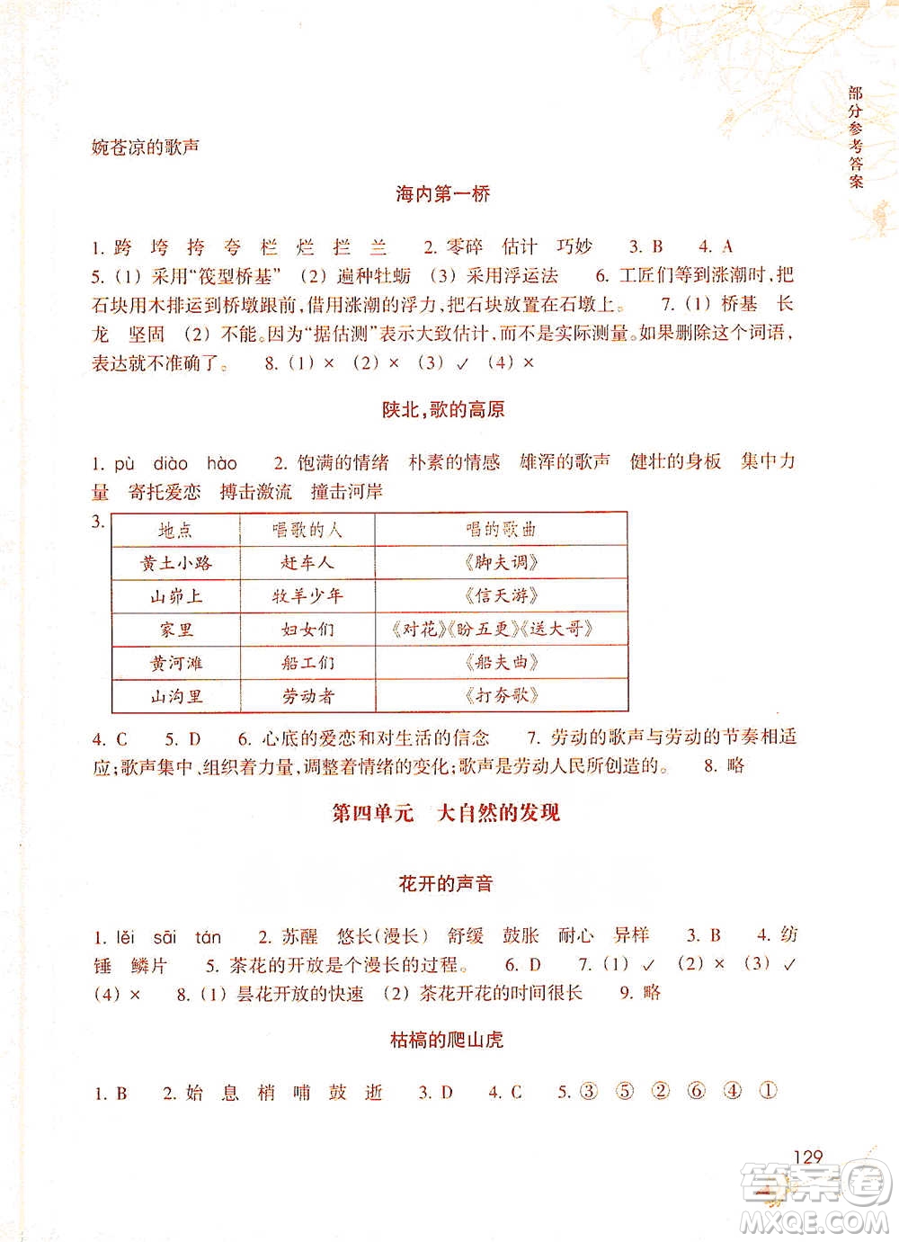 浙江教育出版社2021新課標小學語文閱讀快車三年級下冊參考答案