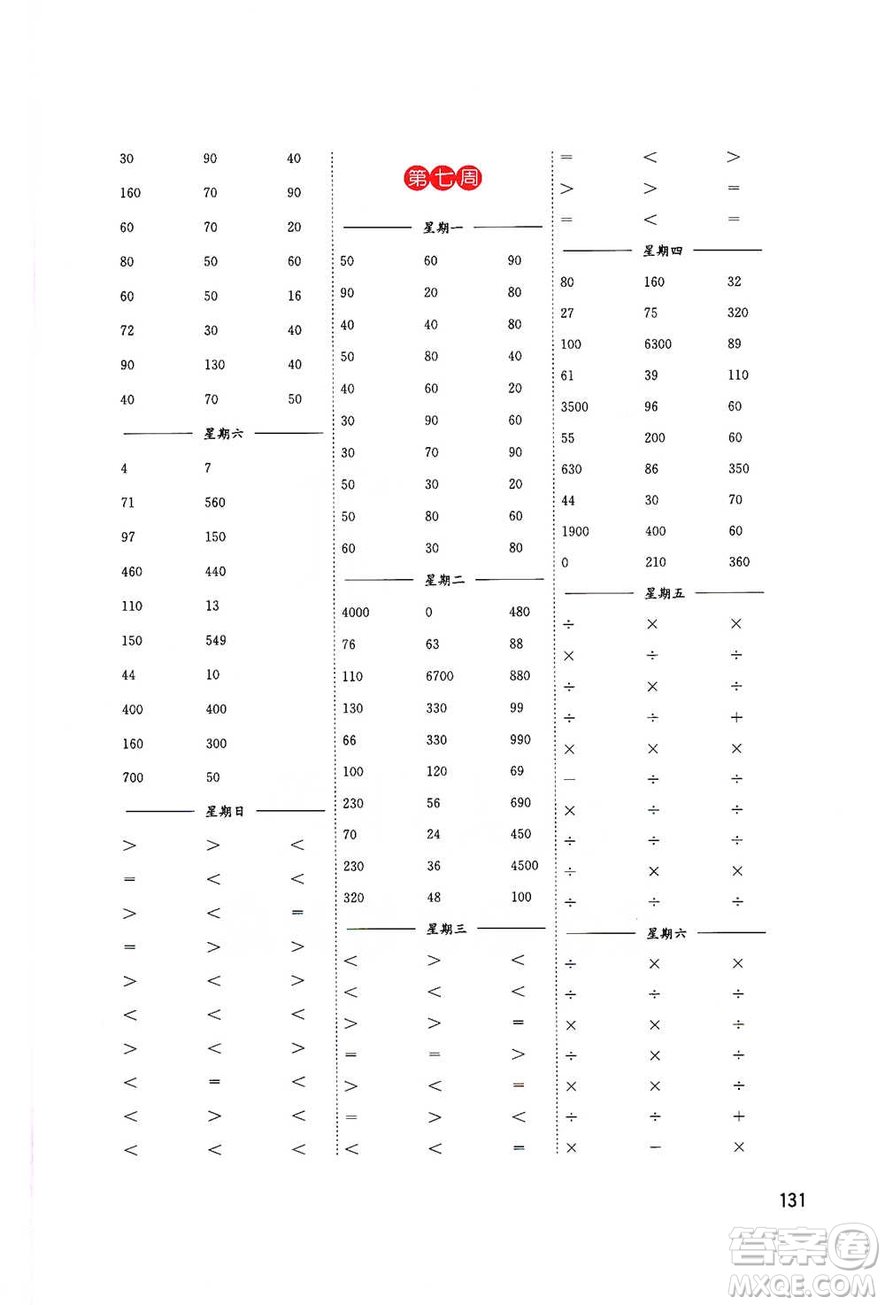 東南大學出版社2021名師點撥分級培優(yōu)速算能手數學三年級下冊參考答案