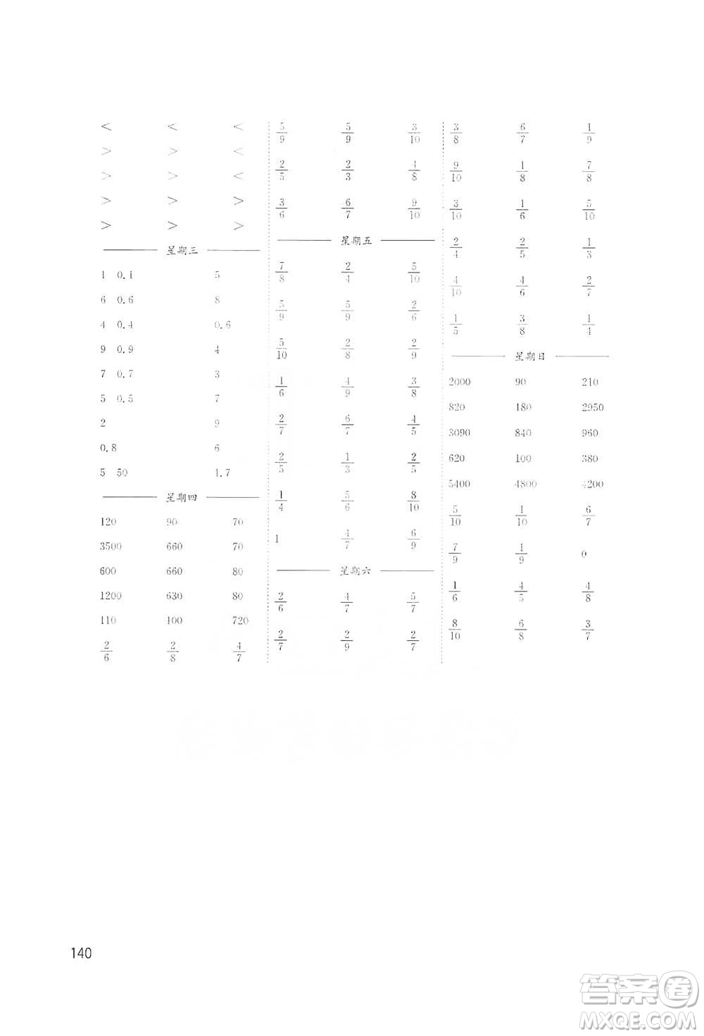 東南大學出版社2021名師點撥分級培優(yōu)速算能手數學三年級下冊參考答案