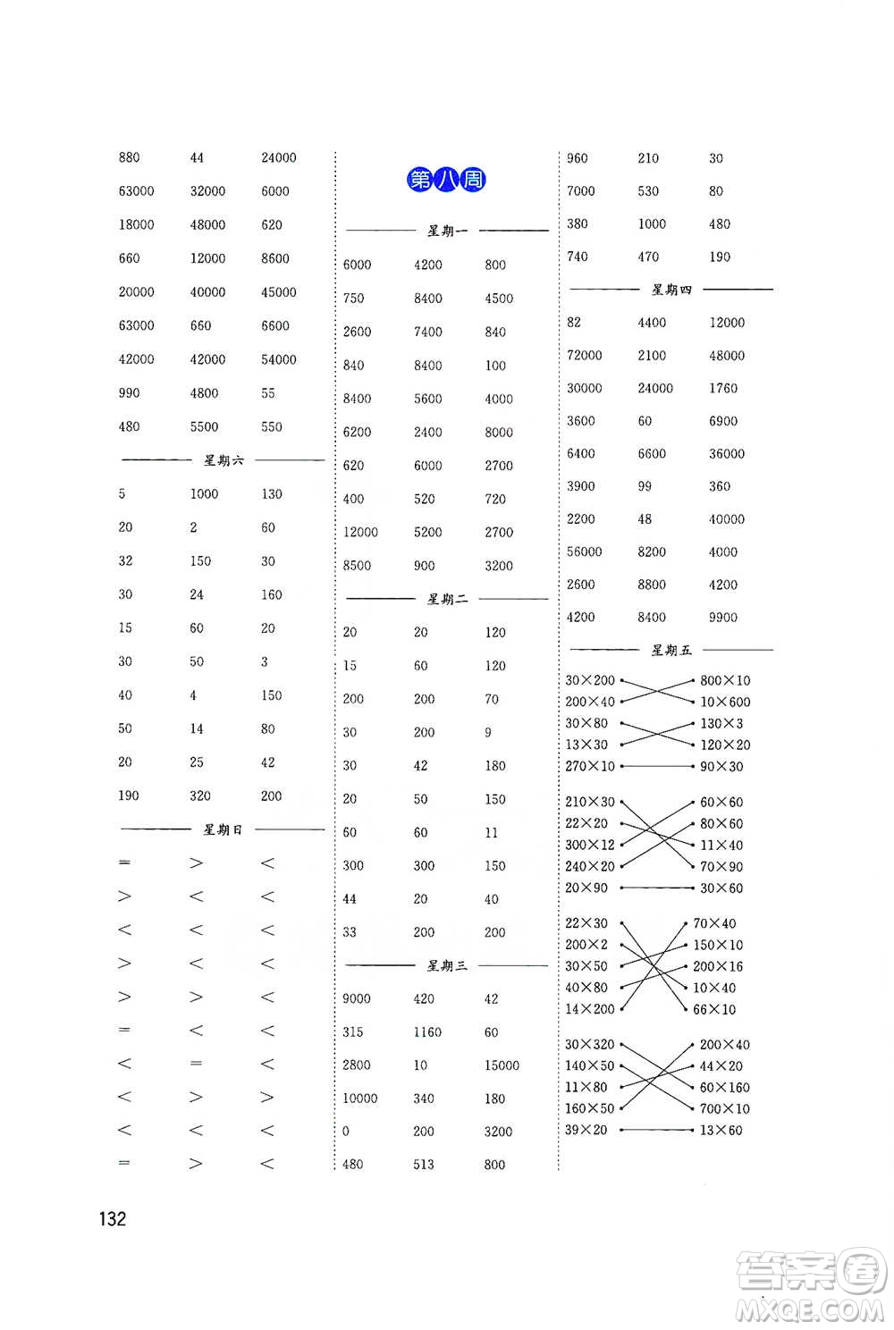 東南大學(xué)出版社2021名師點(diǎn)撥分級培優(yōu)速算能手?jǐn)?shù)學(xué)四年級下冊參考答案