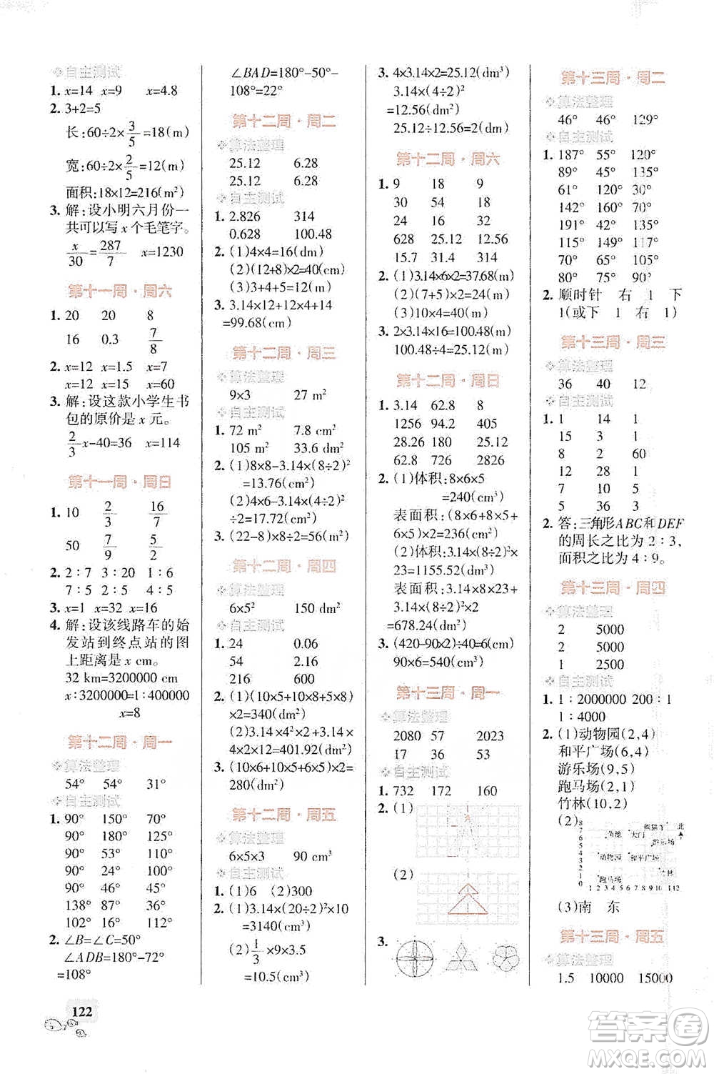 遼寧教育出版社2021小學(xué)學(xué)霸天天計(jì)算六年級(jí)下冊(cè)數(shù)學(xué)人教版參考答案