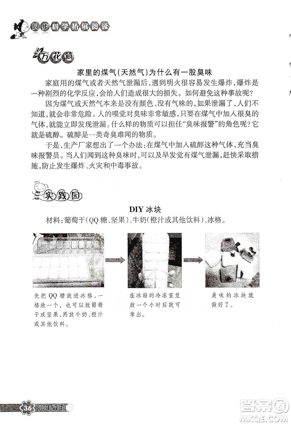 浙江教育出版社2021同步科學(xué)拓展閱讀六年級(jí)下冊(cè)教科版參考答案