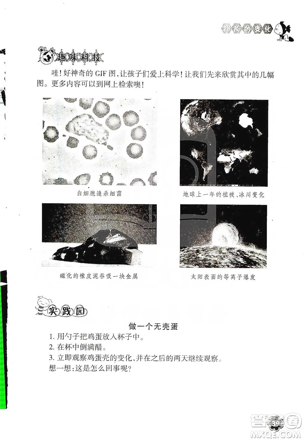 浙江教育出版社2021同步科學(xué)拓展閱讀六年級(jí)下冊(cè)教科版參考答案