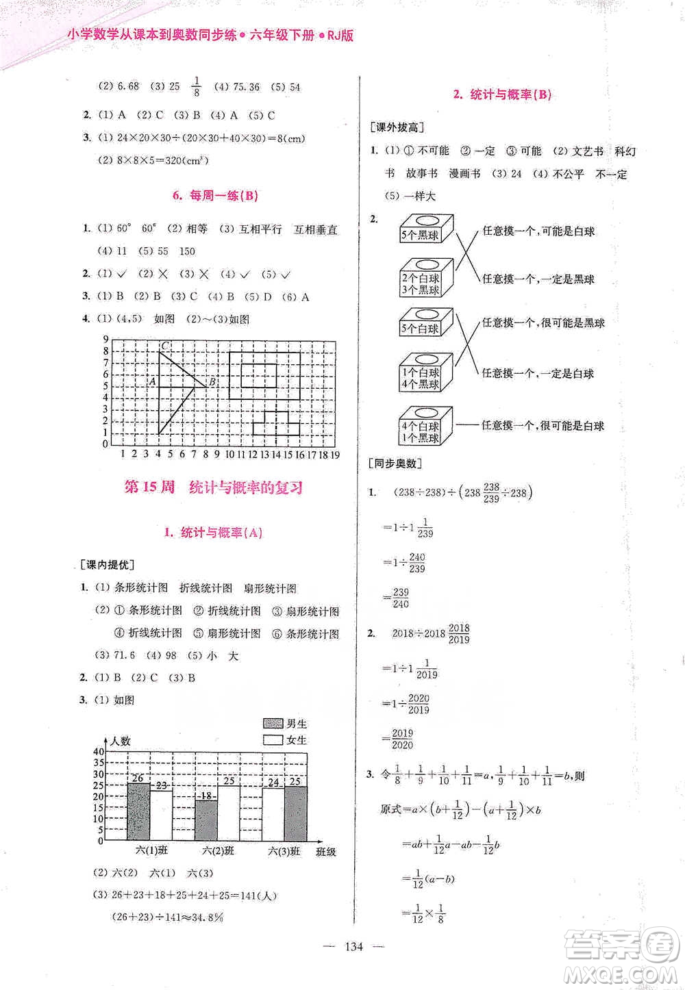 江蘇鳳凰美術(shù)出版社2021超能學(xué)典小學(xué)數(shù)學(xué)從課本到奧數(shù)同步練六年級(jí)下冊(cè)人教版參考答案