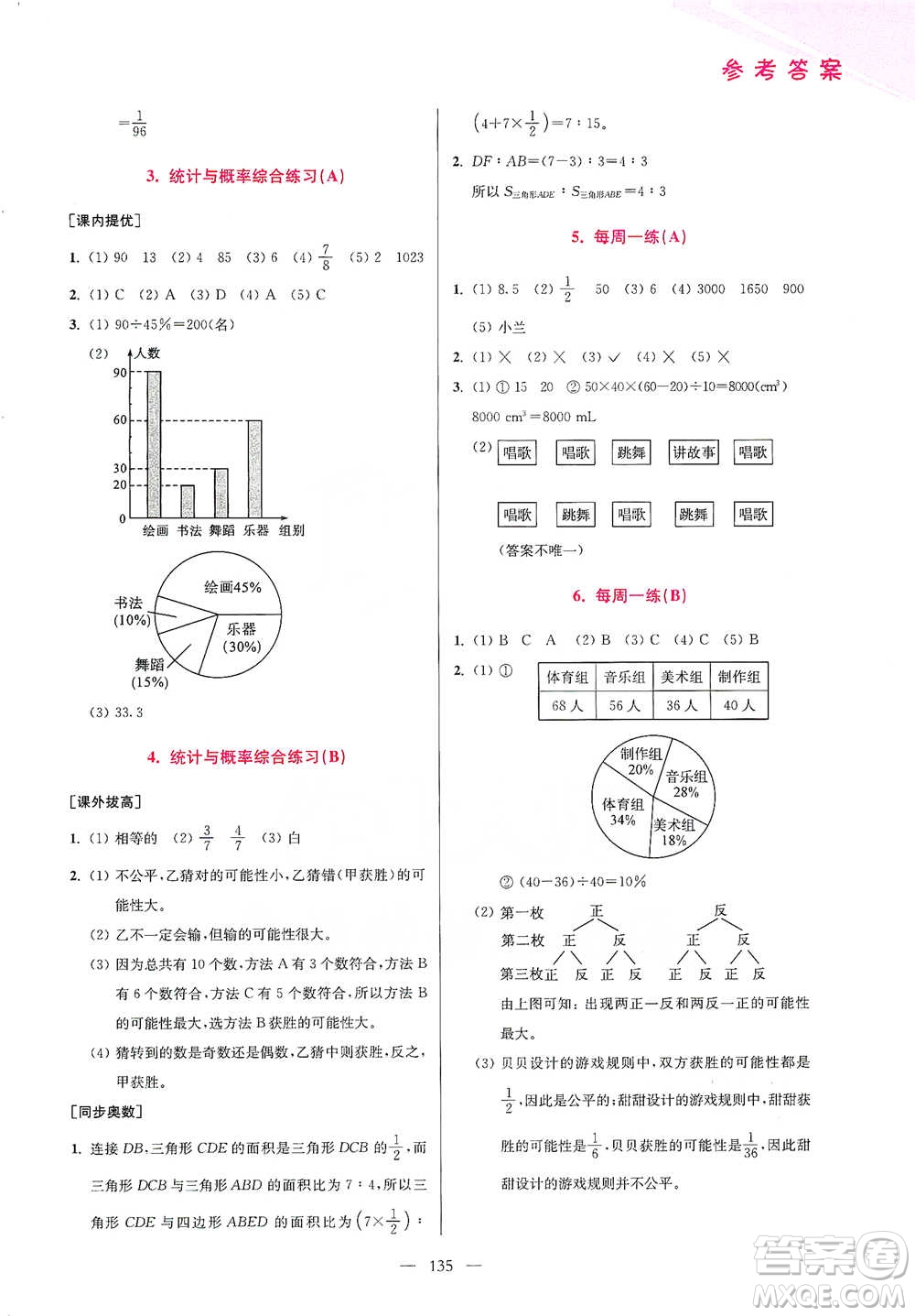 江蘇鳳凰美術(shù)出版社2021超能學(xué)典小學(xué)數(shù)學(xué)從課本到奧數(shù)同步練六年級(jí)下冊(cè)人教版參考答案