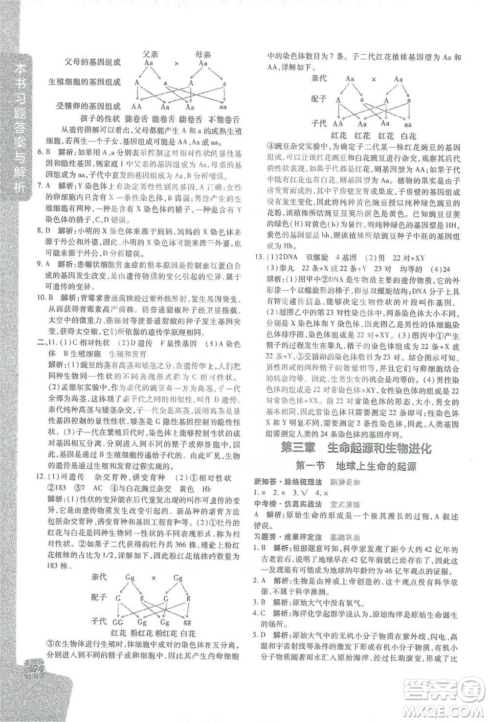 開明出版社2021倍速學(xué)習(xí)法八年級(jí)生物學(xué)下冊(cè)人教版參考答案