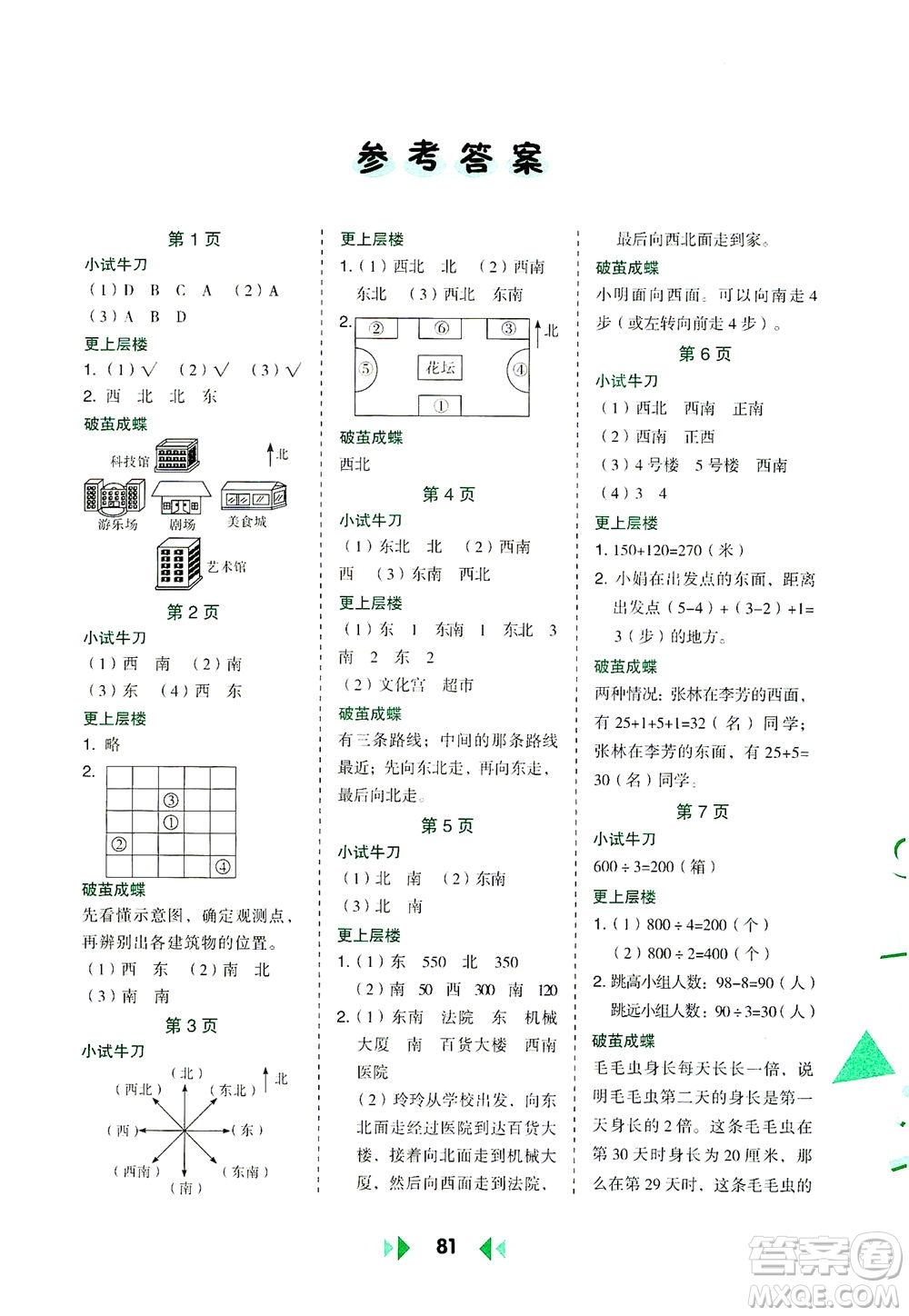 陜西人民教育出版社2021舉一反三應(yīng)用題高手三年級(jí)數(shù)學(xué)下冊(cè)人教版答案