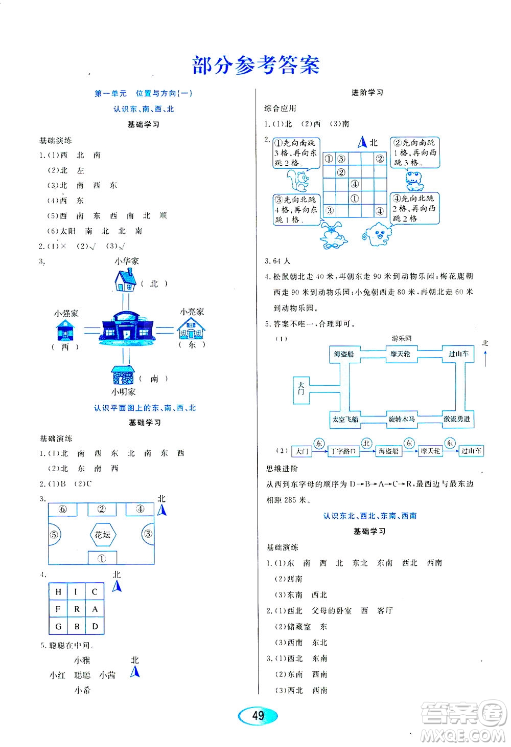 黑龍江教育出版社2021資源與評價三年級數(shù)學(xué)下冊人教版答案