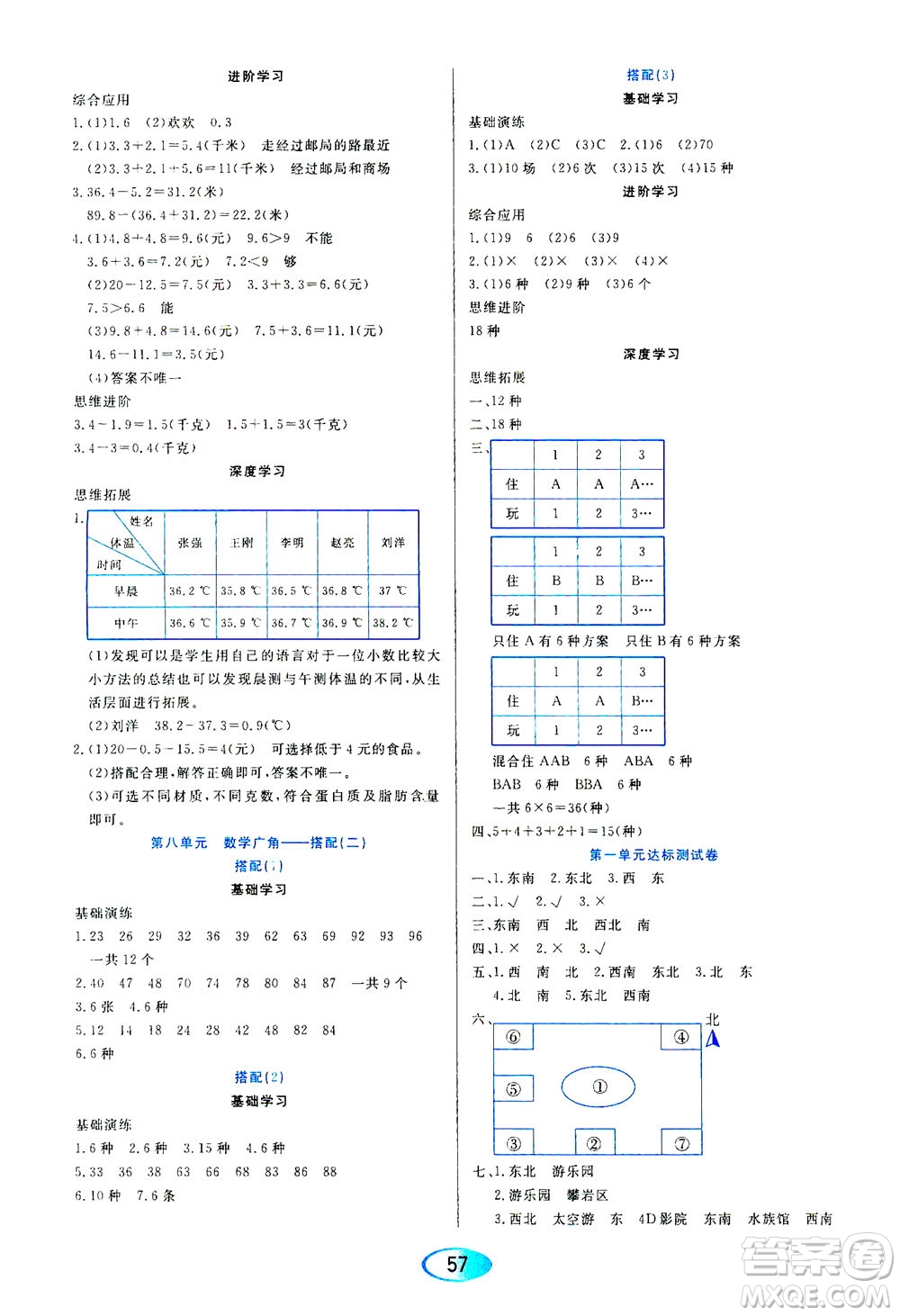 黑龍江教育出版社2021資源與評價三年級數(shù)學(xué)下冊人教版答案