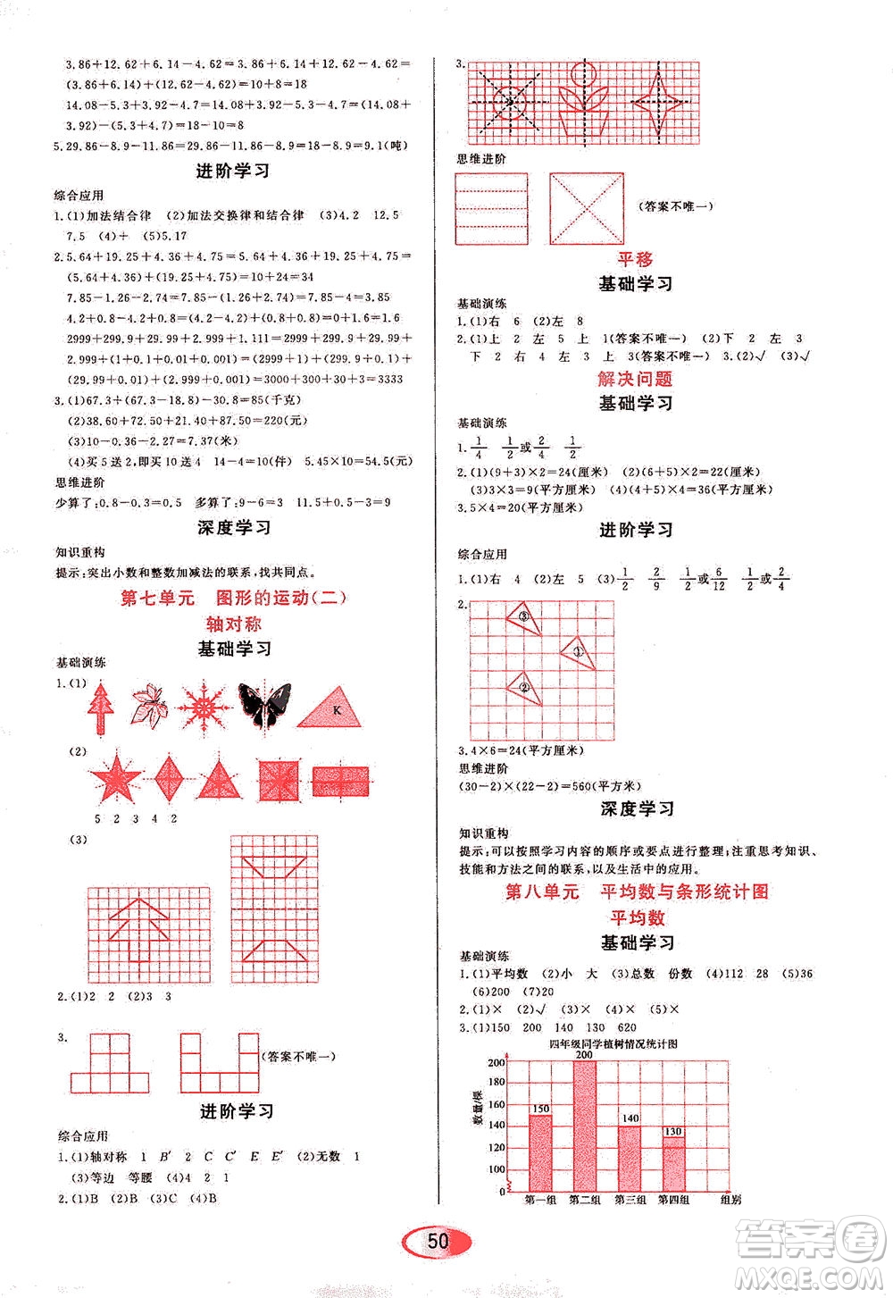 黑龍江教育出版社2021資源與評(píng)價(jià)四年級(jí)數(shù)學(xué)下冊(cè)人教版答案