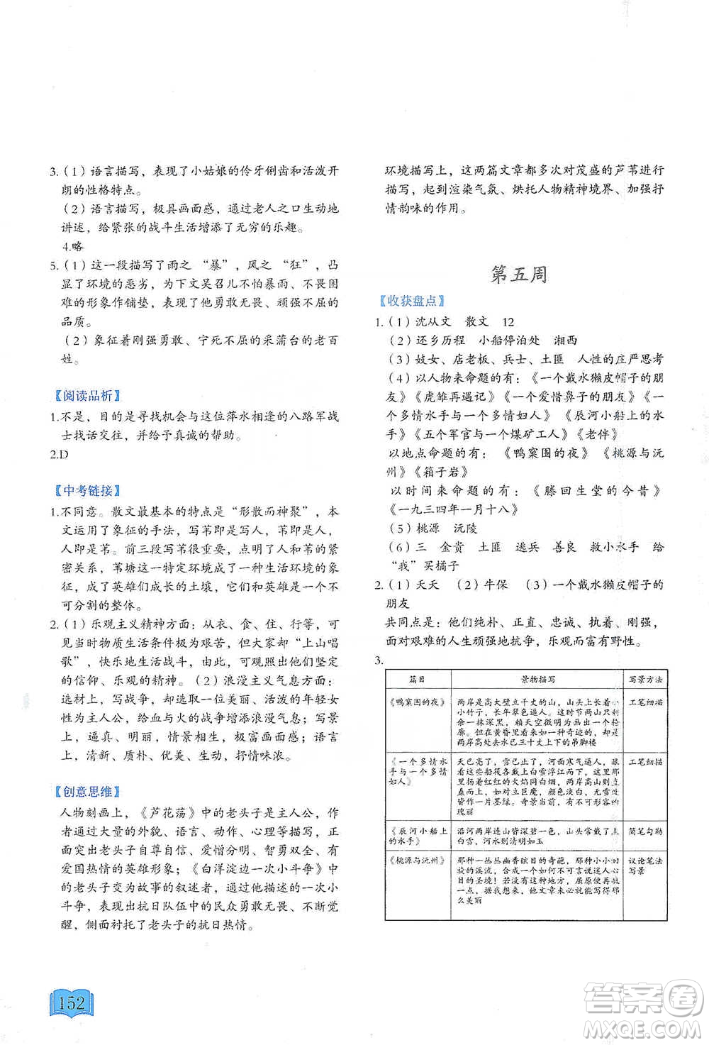 延邊教育出版社2021名著閱讀周計劃七年級語文通用版參考答案