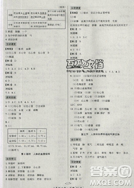 海南出版社2021名師名題生物七年級(jí)下冊(cè)SJ蘇教版答案