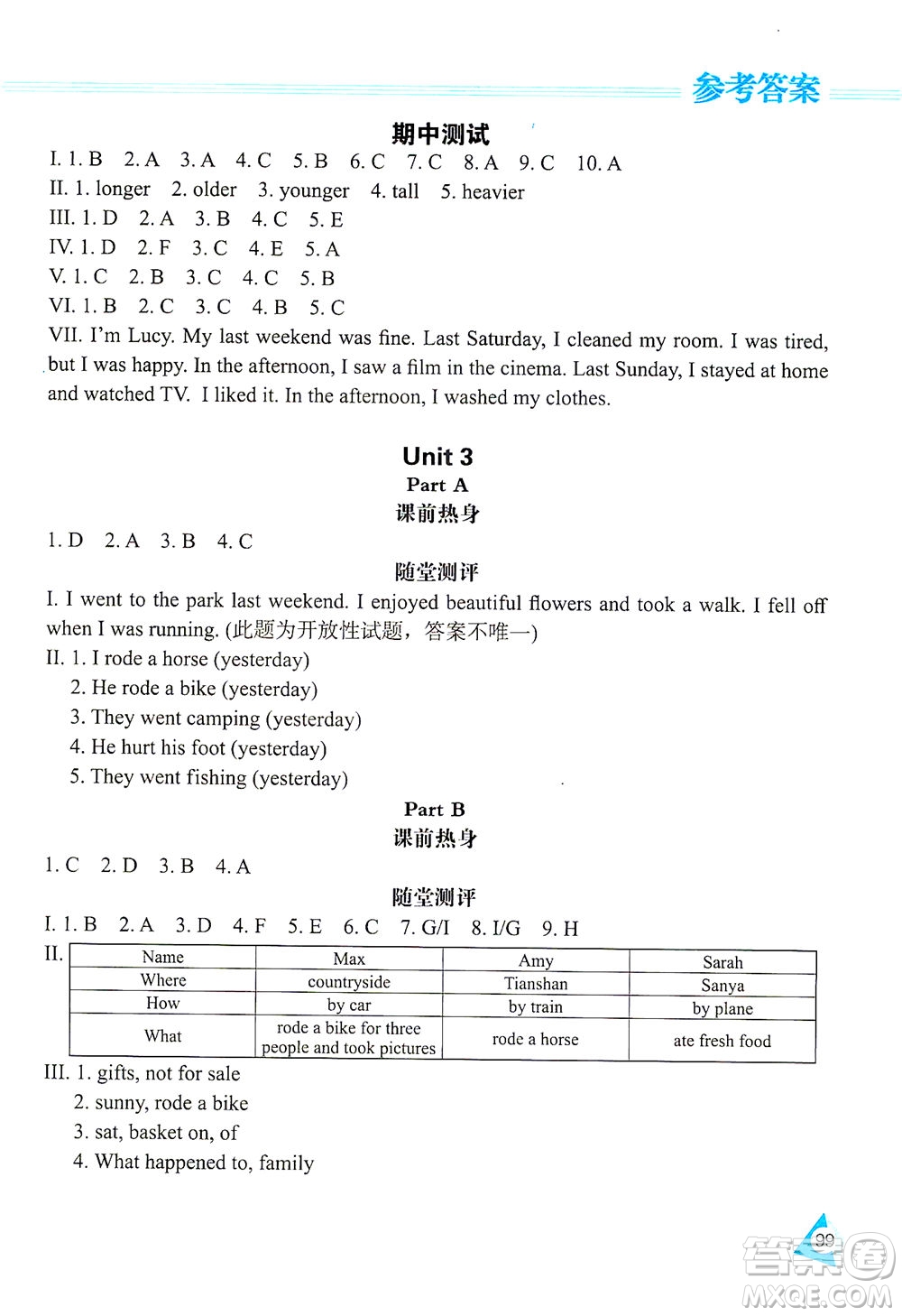 黑龍江教育出版社2021資源與評價六年級英語下冊人教PEP版答案