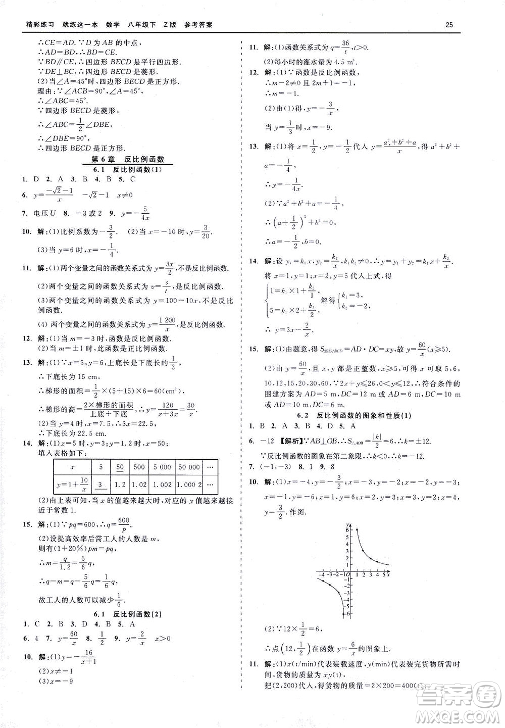 浙江工商大學(xué)出版社2021精彩練習(xí)就練這一本八年級(jí)數(shù)學(xué)下冊(cè)浙教版答案